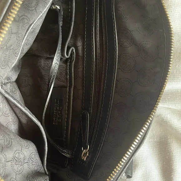 Michael Kors black leather zipper grommet hobo bag - Picture 7 of 9